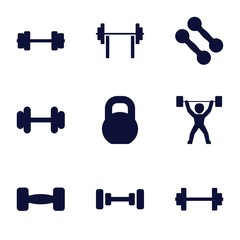 Poster - Set of 9 barbell filled icons