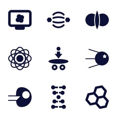 Wall Mural - Set of 9 molecule filled icons