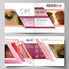 Wall Mural - business templates for square design bi fold brochure, flyer, booklet. leaflet cover, abstract vecto