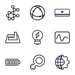 Wall Mural - Set of 9 power outline icons