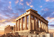 Parthenon on the Acropolis in Athens, Greece on a sunset