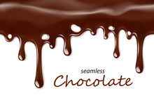 Seamless Dripping Chocolate Repeatable Isolated On White