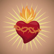 sacred heart blessed image vector illustration eps 10