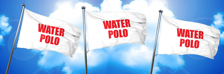 Poster - water polo sign background, 3D rendering, triple flags