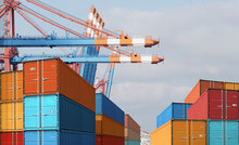 Export Import Cargo Containers In Harbor