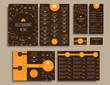 © olegphotor - Templates style brown and orange colors, with drawings by hand