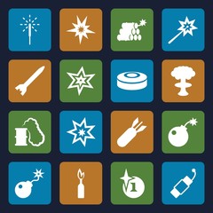 Poster - Set of 16 explosion filled icons