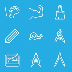 Canvas Print - Set of 9 draw outline icons