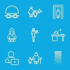 Wall Mural - Set of 9 adult outline icons