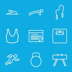 Canvas Print - Set of 9 fitness outline icons