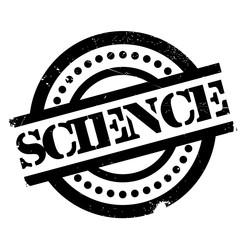 Science rubber stamp. Grunge design with dust scratches. Effects can be easily removed for a clean, crisp look. Color is easily changed.