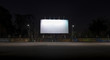 Blank billboard at night time.