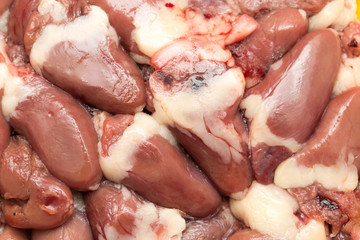 Poster - chicken hearts as background