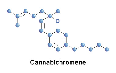 Wall Mural - Cannabichromene is a cannabinoid found in the Cannabis plant, a phytocannabinoid. It is the second most concentrated cannabinoid in the plant, after tetrahydrocannabinol. 