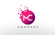 MC Letter Dots Logo Design with Creative Trendy Bubbles.