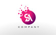 SA Letter Dots Logo Design with Creative Trendy Bubbles.