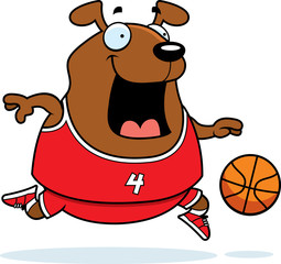 Canvas Print - Cartoon Dog Basketball