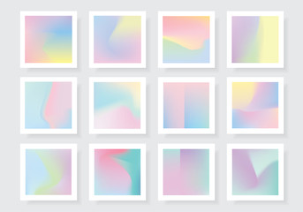 Wall Mural - colorful abstract vivid holographic style gradients textures collection