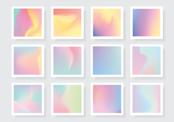 Wall Mural - colorful light vivid holographic gradient backgrounds collection