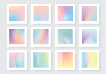 Wall Mural - colorful vibrant vector holographic gradient textures collection
