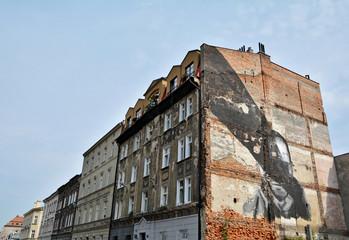 Poster - Old building architecture in Jewish quarter in Krakow, Poland