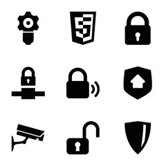 Poster - Set of 9 privacy filled icons