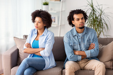 Poster - unhappy couple having argument at home