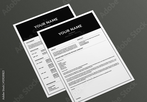 Basic Resume And Cover Letter Layout Buy This Stock Template And