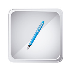 Sticker - emblem blue ballpoint icon, vector illustraction design image