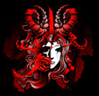 beautiful bloody girl demon symbolizing death
