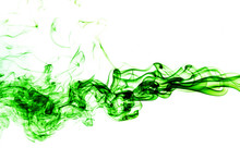 Abstract Green Smoke On White Background, Smoke Background,green Ink Background,green, Beautiful Color Smoke