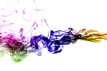 Wall Mural - colored smoke isolated on white background
