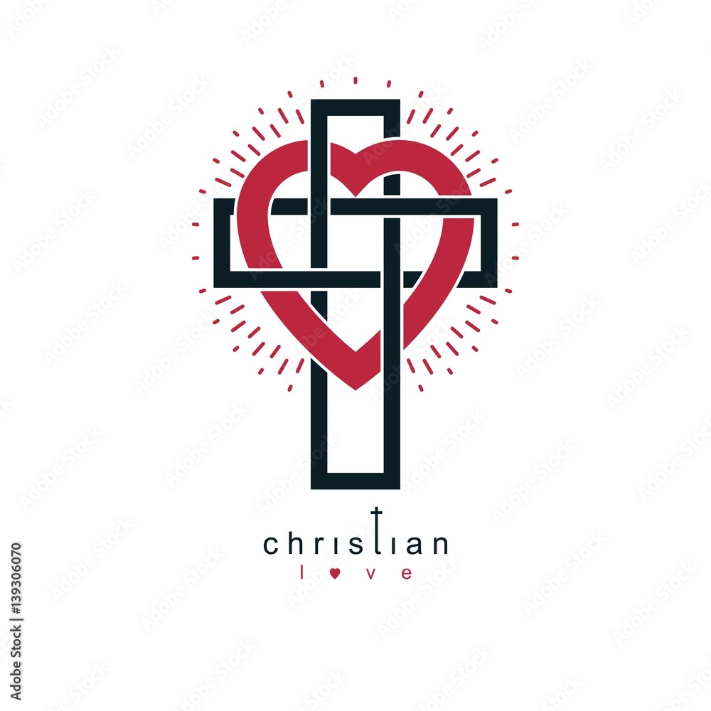 Christian Love and True Belief in God vector creative symbol design ...