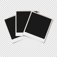 Wall Mural - blank old photo frames isolated on transparent background