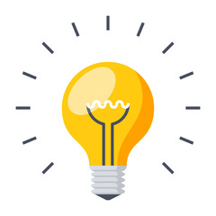 Wall Mural - light bulb, creative idea and innovation,vector illustration in flat style