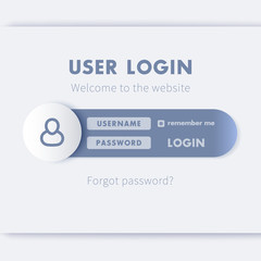 Canvas Print - User Login window concept, web page vector template