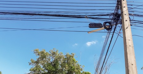 Internet access point on a power pole.