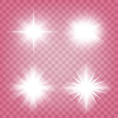 Wall Mural - Creative concept Vector set of glow light effect stars bursts with sparkles isolated on black background. For illustration template art design, banner for Christmas celebrate, magic flash energy ray.