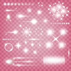 Wall Mural - Creative concept Vector set of glow light effect stars bursts with sparkles isolated on black background. For illustration template art design, banner for Christmas celebrate, magic flash energy ray.