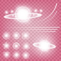 Wall Mural - Creative concept Vector set of glow light effect stars bursts with sparkles isolated on black background. For illustration template art design, banner for Christmas celebrate, magic flash energy ray.