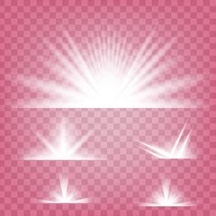 Wall Mural - Creative concept Vector set of glow light effect stars bursts with sparkles isolated on black background. For illustration template art design, banner for Christmas celebrate, magic flash energy ray.