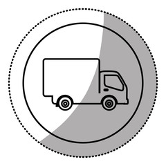 Poster - silhouette symbol delivery car icon, vector illustraction design image