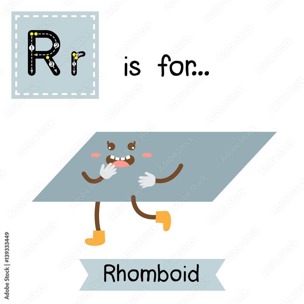 Vector de Stock Letter R cute children colorful geometric shapes ...