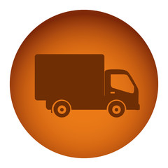 Poster - orange emblem delivery car icon, vector illustraction design image