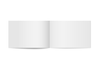 Poster - Vector mock up of booklet isolated. Opened horizontal magazine, brochure or notebook template on white background. 3d illustration for your design