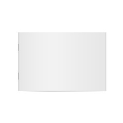 Aufkleber - Vector mock up of booklet isolated. Closed horizontal magazine, brochure or notebook template on white background. 3d illustration for your design