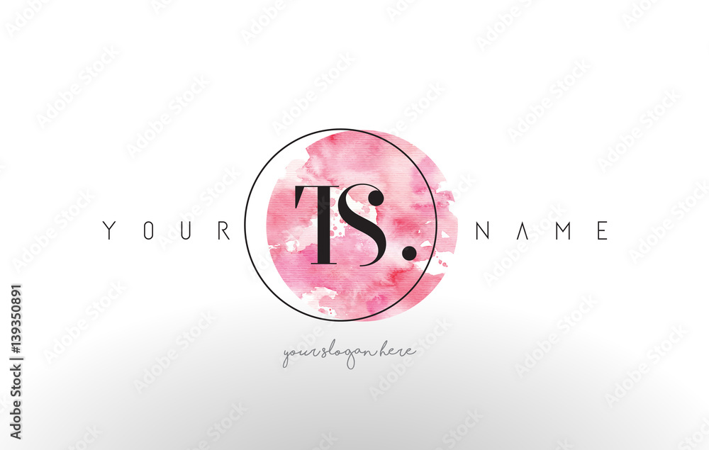 TS Letter Logo Design with Watercolor Circular Brush Stroke. Stock ...