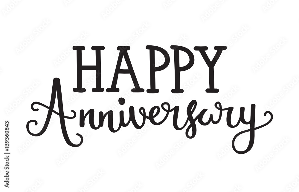HAPPY ANNIVERSARY hand lettering icon Stock Vector | Adobe Stock