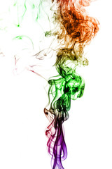 Wall Mural - colored smoke isolated on white background
