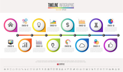 Wall Mural - Timeline Infographics Design Template